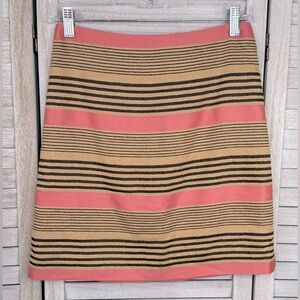 LOFT Linen Blend A-Line Mini Skirt Pink/Multi Stripe-00